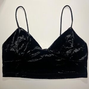 ZARA BLACK VELVET CROP TOP